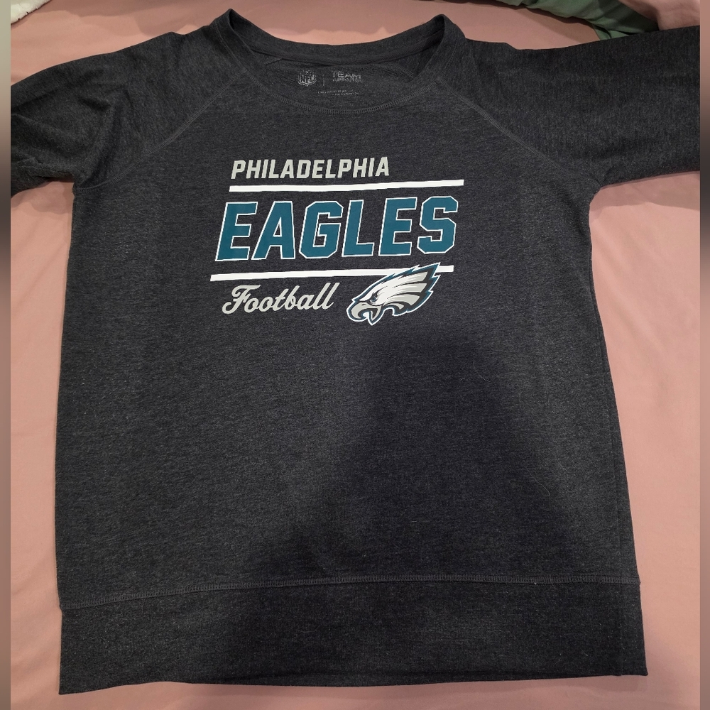 NFL Team Apparel - Philadelphia Eagles Boat Neck Sweatshirt Sz. L